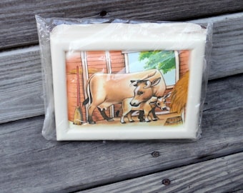 Kit, DIMENSIONAL QUILTING, COW & Calf, DlY, Christmas Gift under 5, Holiday, Farmhouse Decor, Barnyard, Ranch,