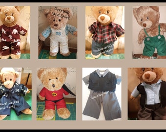 CUSTOM Teddy BEAR OUTFITS, Top & Pants, Custom Doll Clothes, Memory / Sympathy Bear, Stuffed animal clothes, ANy Size