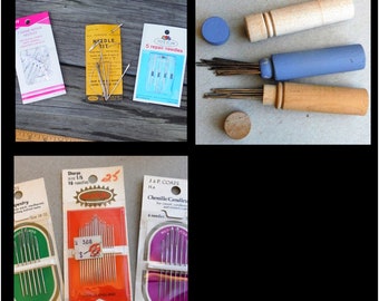 Assorted NEEDLES UPHOLSTERY Sewing, DIY, Curved Round Point Needles, Sewing Tool, Large Needles, Assorted Size, Set 7 Sizes, Notions,