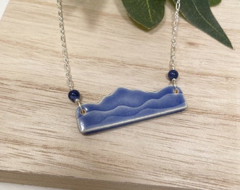 Blue Ridge Mountain Necklace, Mountain Jewelry, Appalachian Mountains, Travel Jewelry, National Park, Mountain Bar Necklace