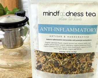 Anti-Inflammatory Herbal Tea, Reishi Mushroom, Ginger Turmeric, Organic Loose Leaf, For Healthy Families, Superfood Goji Berries