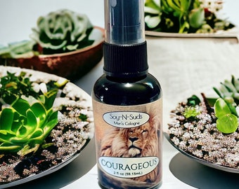 COURAGEOUS ~ Men's 2oz Cologne, Body Spray, Spritz, Mist, Hair Mist, Hair Detangler, Bath & Body, Body Splash, Soy-N-Suds