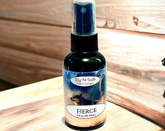 FIERCE ~ Men's 2oz Cologne, Body Spray, Spritz, Mist, Hair Mist, Hair Detangler, Bath & Body, Body Splash, Soy-N-Suds