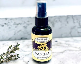 VANILLA ~ Unisex Fragrance 2oz Bottle, Body Spray, Spritz, Mist, Hair Mist, Hair Detangler, Bath & Body, Body Splash