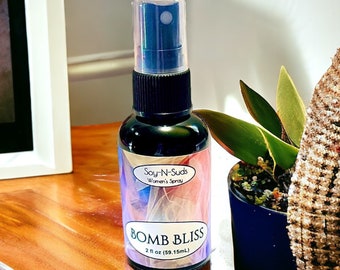 BOMB BLISS ~ Women's 2oz Spray Perfume, Body Spray, Spritz, Mist, Hair Mist, Hair Detangler, Bath & Body, Body Splash, Soy-N-Suds