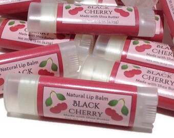 BLACK CHERRY Lip Balm made with Shea Butter - .15oz Oval Tube