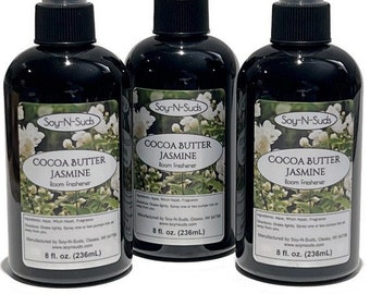 COCOA BUTTER JASMINE ~ Natural Air Freshener ~ 8oz Room Spray ~ Room Scent ~ Scented Room Sprays