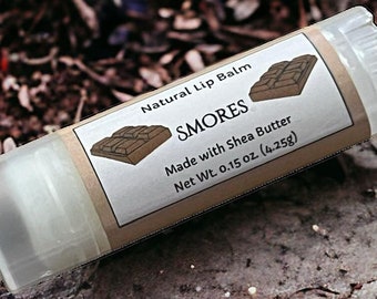 SMORES Lip Balm made with Shea Butter - .15oz Oval Tube