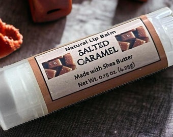 SALTED CARAMEL Lip Balm made with Shea Butter - .15oz Oval Tube