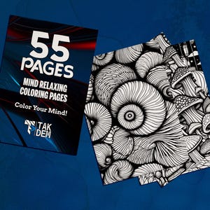Mind Relaxing Coloring Book for Adults – 55 Pages of Stress Relief Designs for Anxiety, Mindfulness & Calm | Printable Instant Download PDF