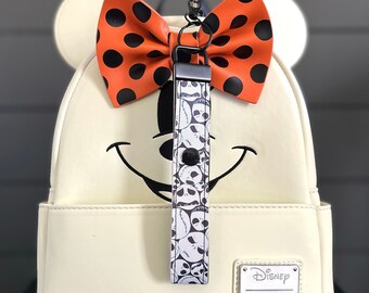 Jack Skellington Minnie Ears Holder | Halloween Ear Holder | Ears Key Fob Holder | Mouse Ear Holder | Ear Clip