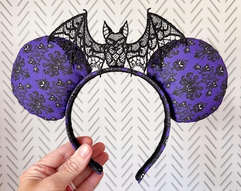 Haunted Mansion Wallpaper Minnie Ears | Haunted Mansion Ears | Purple Wallpaper Minnie Ears