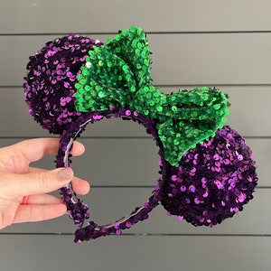 Part of Your World Sparkle Minnie Ears | Little Mermaid Sparkle Minnie Ears | Velvet Sequin Ears