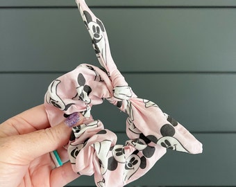 Mickey Ghosts Scrunchie | Pink Halloween Scrunchie