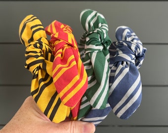 Wizard Houses Fabric Knotted Headband | Hogwarts Headband