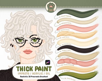 Thick Paint Procreate Brush Set | Procreate Impasto Brush | Procreate 3D Paint Brush | Procreate Oil Brush | Procreate Acrylic Stamp Brushes