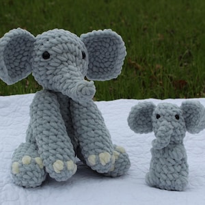 2 in 1 Elephant Crochet Pattern Bundle: Plushie Toy (PDF Pattern)