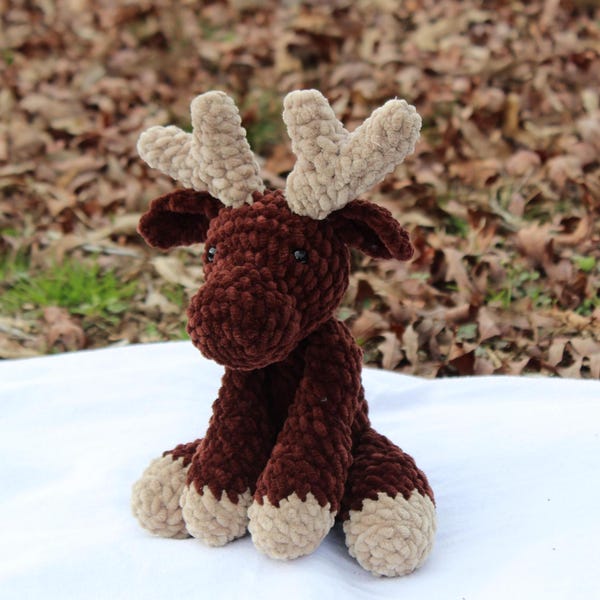 Velvet Baby Moose Crochet Pattern: Intermediate Amigurumi (PDF Pattern)