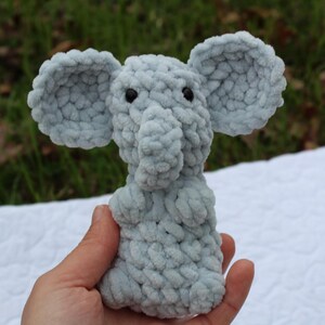 Pocket Elephant Crochet Pattern: Easy Velvet Plushie (PDF Pattern)