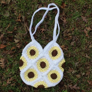 Sunflower Bag Crochet Pattern--Sunflower Granny Square Bag