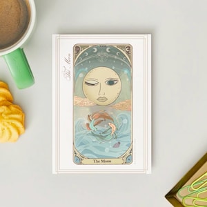 Carte postale Lune/Poissons - Série Tarot/Astrologie