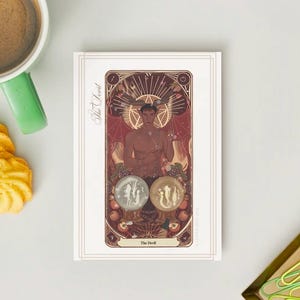 Carte postale Diable/Capricorne - Série Tarot/Astrologie