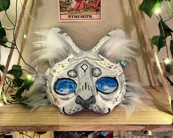 HQ Handmade Therian Style White Cat Mask!