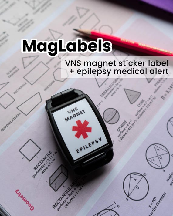 VNS Magnet Label & Epilepsy Medical Alert Sticker | Waterproof Vinyl (2-Pack)