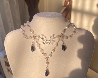 Handgemachte Schmetterling Perlen Choker, Y2K Fairycore Halskette