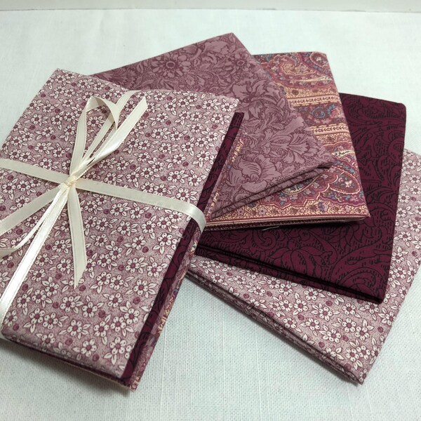 Fat Quarter Bundle Cotton Fabric for Quilting - Maroon, Lavender, Mauve, Wine - Supplied by ARTISTIC FUN