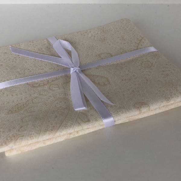 Fat Quarter Bundle 1/2 Yard Cotton Fabric for Quilting Neutral, Cream Tone on Tone - Supplied by ARTISTIC FUN