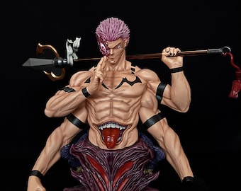 Ryomen Sukuna Statue Bust Jujutsu Kaisen: Hand-Painted 3D Printed Resin Collectible