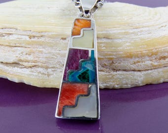 Colgante de plata 950 con calendario lunar inca hecho a mano – Collar de geometría sagrada