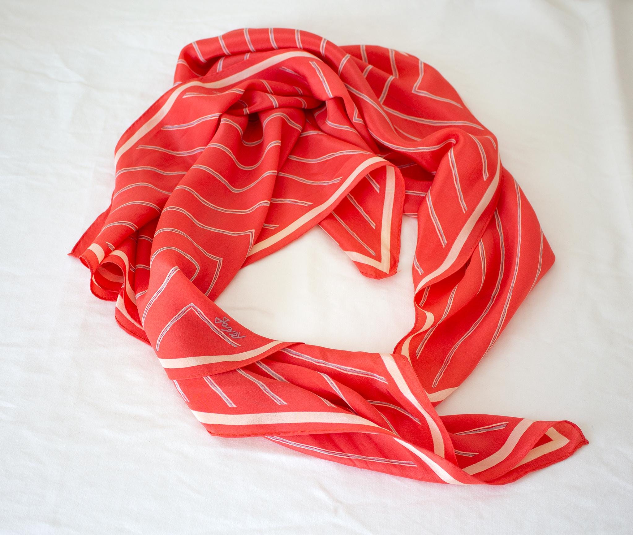 Hotel Kalinga Aker Scarf Stripe Silk Scarf Canada