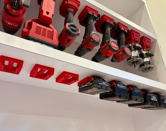 Milwaukee M18 Battery Holders - Durable Mounts for Tools & Batteries, Garage and Workshop Organization