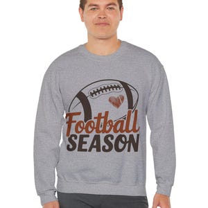 Football Season Unisex Crewneck Sweatshirt, Cozy Sportswear for Fans, Perfect for Game Days, Gifting, and Fall Celebrations