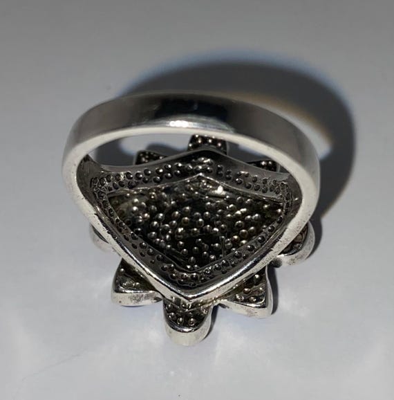 Sterling Silver Ring with ruby and lapis lazuli g… - image 7