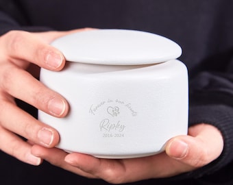 Personalized Pet Cremation Urn: Ceramic Dog Memorial Urn