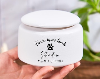 Personalisierte Haustierurne: Keramik Hunde- & Katzenstatue mit individuellem Namen
