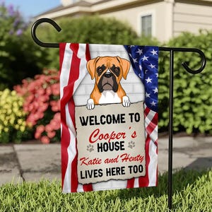 Personalisierte Hunderasse Garten Flagge, benutzerdefinierte Haustier Yard Art mit Goldendoodle, Labrador & mehr, Outdoor Decor, Geschenke für Mama Dad-Pet-Liebhaber