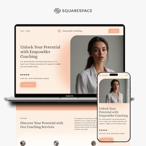 Squarespace Website Template For Coaches, Online Coach, Life Coach, Business Coaches, Luxury Website, Squarespace 7.1 Template