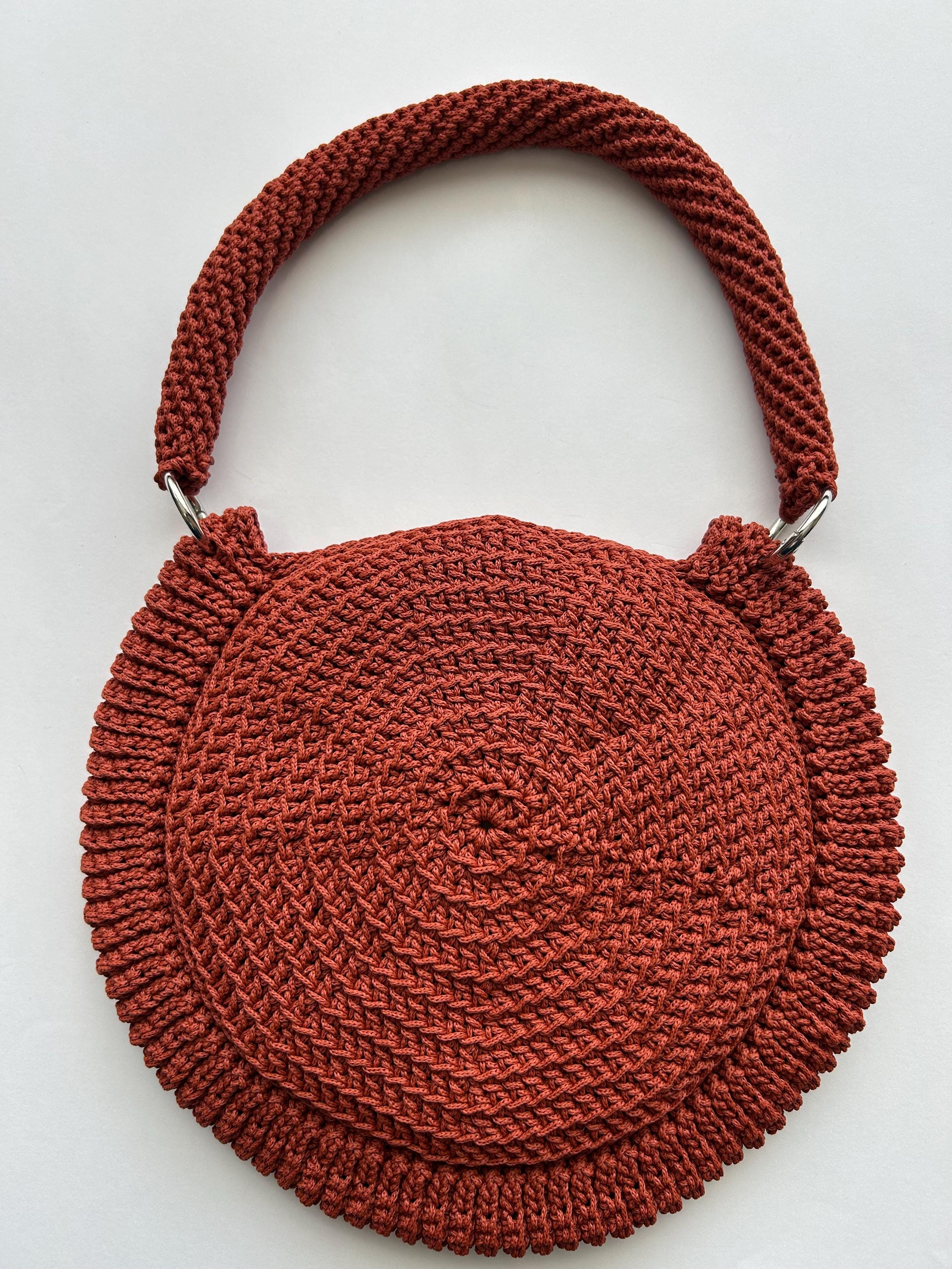 Hand-knitted Rose Pattern Bag - Etsy