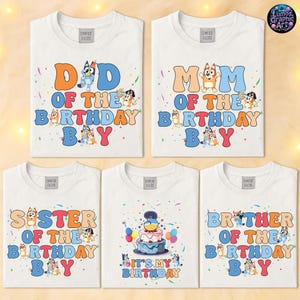 Bluey Birthday Shirt, Bluey & Bingo Shirt, Birthday Matching Shirt, Custom Bluey Family Shirt, Personalised Shirt, Birthday Girl Shirt