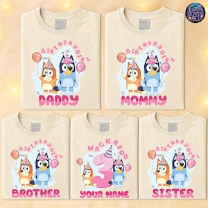 Camisa Bluey Wackadoo, Camisa de cumpleaños personalizada, Camisa familiar a juego, Camisa de la familia Bluey, Camisa de cumpleaños de Bluey, Camisa de cumpleañero