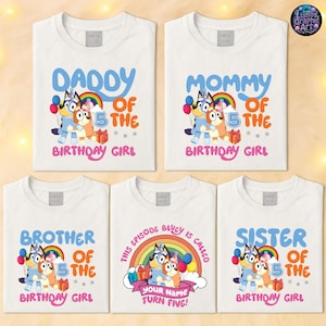 Bluey Characters Shirt, Bluey Family Shirt, Birthday Matching Shirt, Custom Bluey Birthday Shirt, Blue Dog Shirt, Bluey Dad Shirt