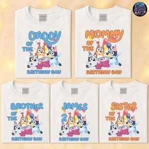 Bluey Family Shirt, Custom Bluey Birthday Shirt, Family Matching Shirt, Bluey Characters Shirt, Bluey & Bingo Shirt, Bluey Friends Shirt