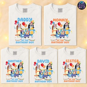 Bluey Family Shirt, Custom Birthday Shirt, Family Matching Shirt, Custom Bluey Birthday Shirt, Bluey & Bingo Shirt, Bluey Friends Shirt