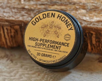 Golden Fermented Blend – 40g Raw Portuguese Honey with Wild Bee Pollen, Artisanal Superfood