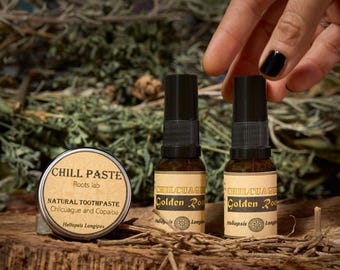 Chilcuague Ritual Duo Natural Toothpaste and Gold Root Spray for Extreme Freshness Fluoride-Free