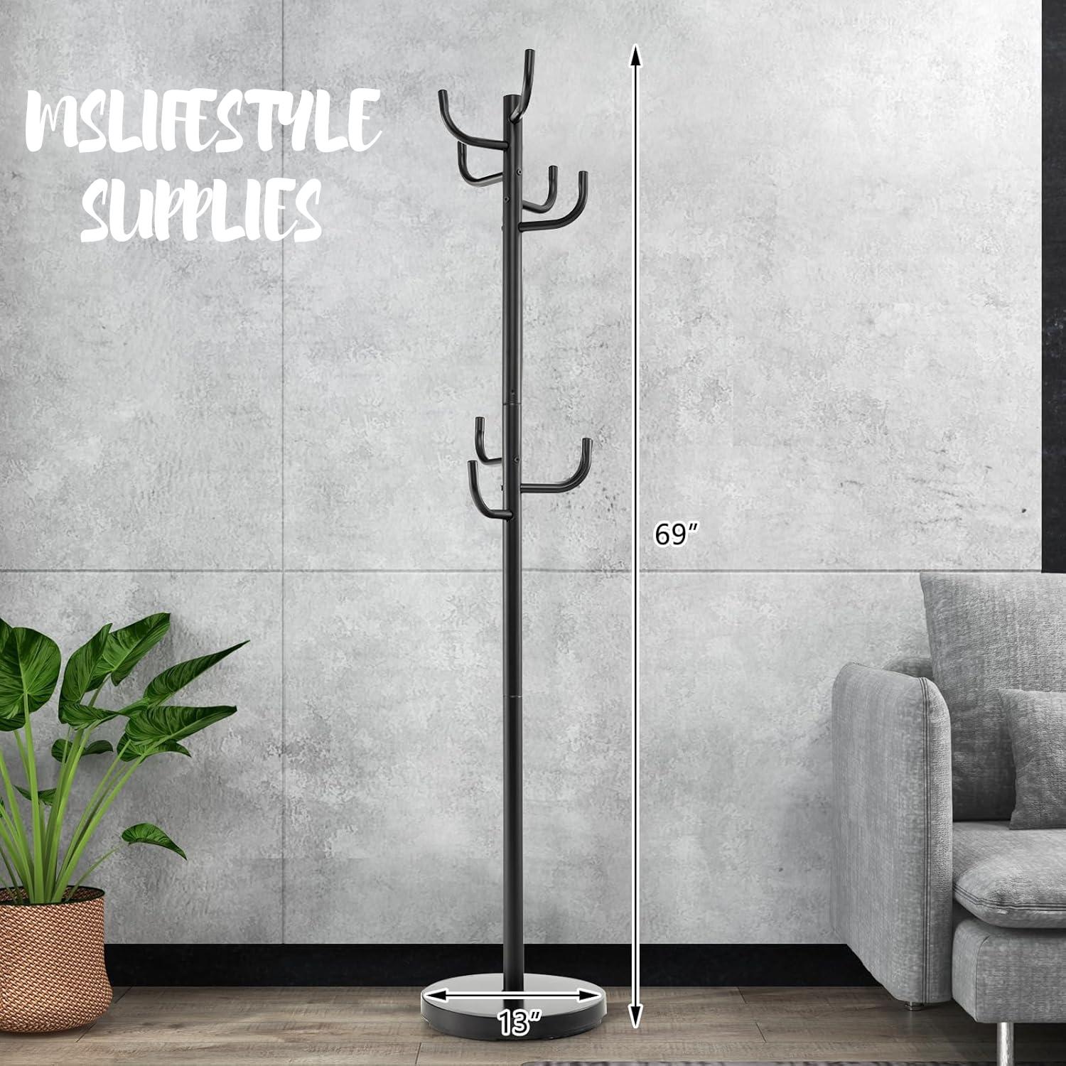 Freestanding Coat Rack With 8 Hooks Modern Coat Rack Standing Coat Rack ...